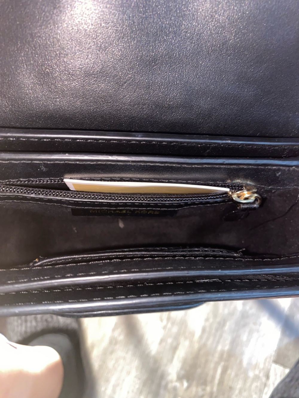 Michael Kors Black Leather Crossbody with Gold Grommet Detail - Picture 3 of 5